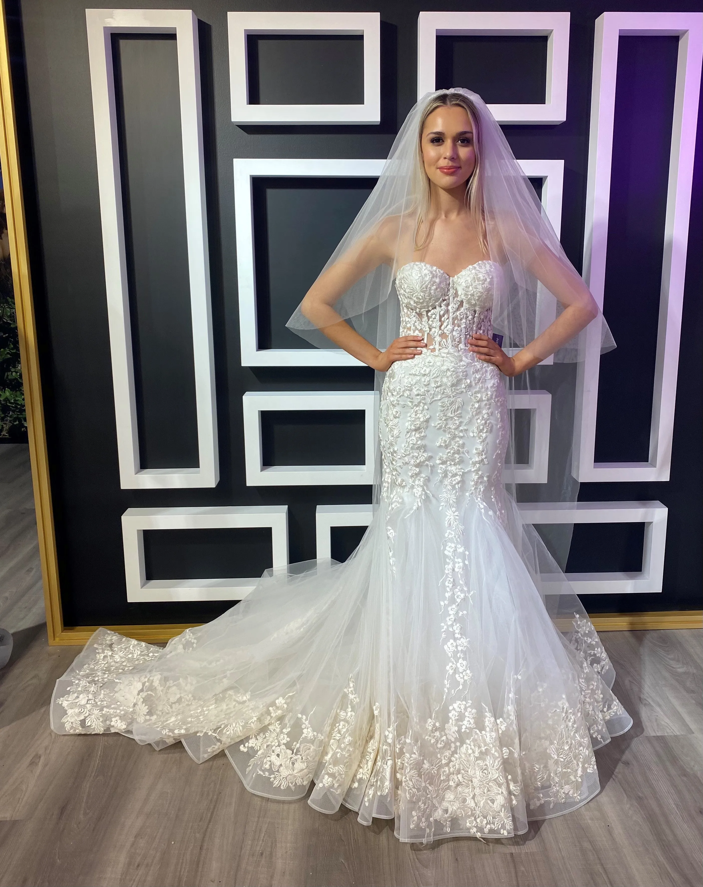 Jovani Bridal JB07260 Sheer Corset Lace Mermaid Wedding Dress Bridal Gown Train Strapless